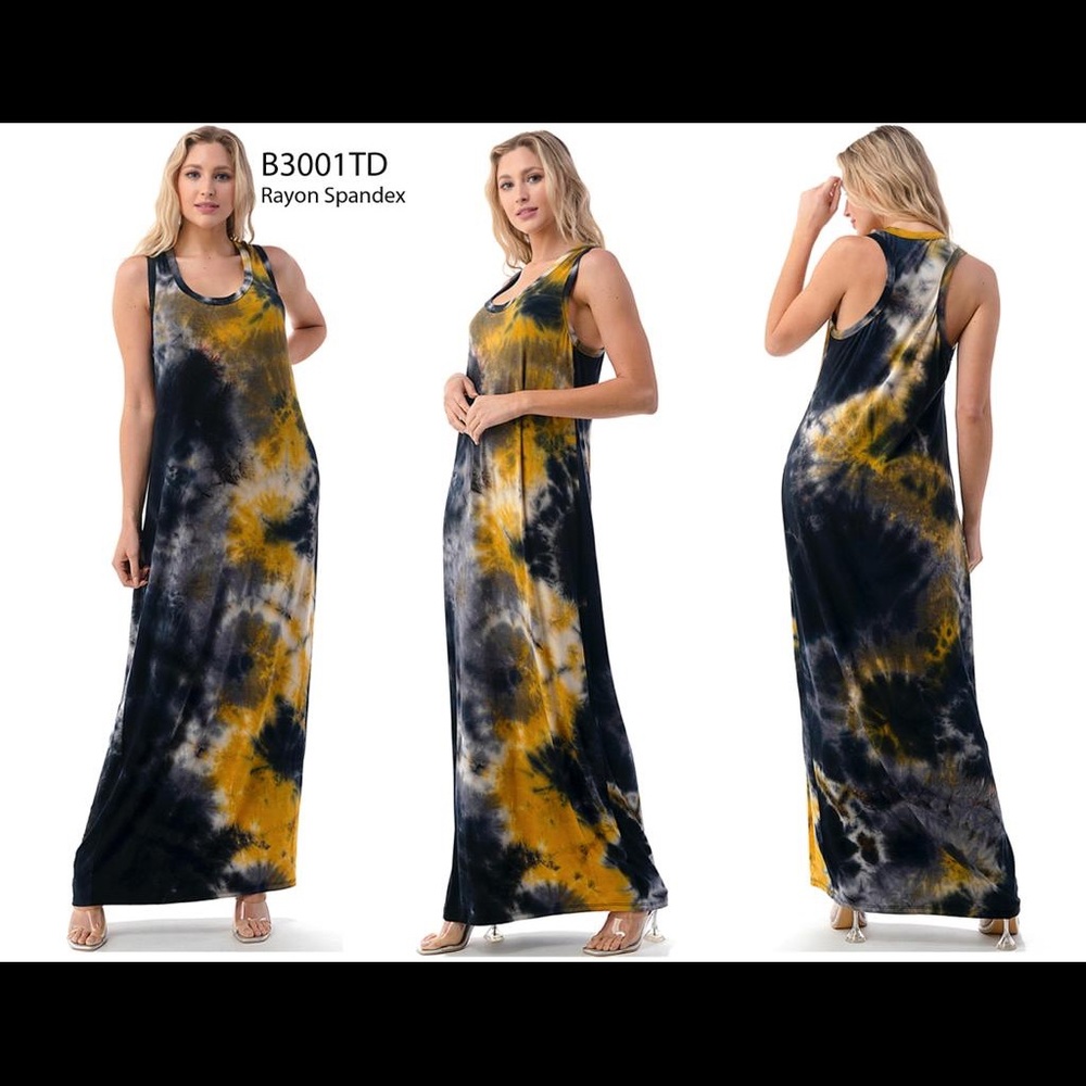 Tie Dye Maxi Summer Dress, Beach Dress
